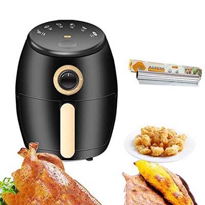 Big Air Fryer with Fast Air Circulation System 30-Minute Timer/Adjustable Temperature Vortex Air Fryer for Low-Fat Cooking 1000 W 2.5 Liters Black