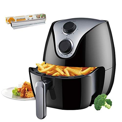 Steam Iron Air Fryer 4L Large Capacity/4 Modes/Vortex Air Fryer 9 Leaf Powerful Fan/Non-Stick Coating Air Fryer Oven for Outdoor Barbecue Tin Foil