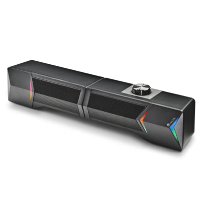 NGS GSX-B1200 - Barra de Sonido 2.0 Gaming, Diseño Desmontable 2 en 1, 12W de Potencia, Luces RGB, Compatible con Tecnología Bluetooth 5.0 + Entrada J