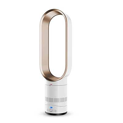 Household Silent Leafless Circulating Fan Low Noise Shaking Head Air Purification Floor Air Cooler Suitable for Living Room (Cor : Golden)