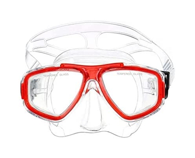 KITZIT Gafas de Buceo de Buceo máscara de Buceo de Buceo Vasos de Buceo con bucleado con Bucle de Buceo (Color : Red, Size : One Size)