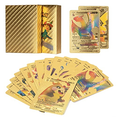 2022 Nuevo Español 55 pcs Cartas Doradas Negras y Plateadas, Cartas de Alta Potencia, Edición Coleccionista, Vmax Vstar Gx DX