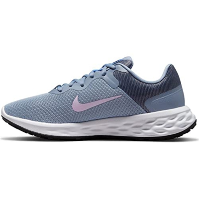 Nike Revolution 6, Zapatillas de Gimnasia Mujer, Ashen Slate/Doll-Black-Medium Blue, 39 EU