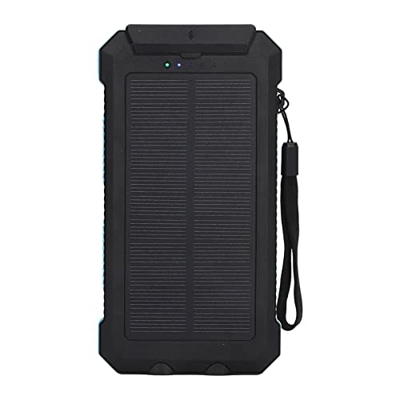 Banco de Energía Solar 5V 3.1a Puerto Carga Rápida 2 USB Cargador de Teléfono Solar con Brújula Luz LED 20000mAh Cargador Portátil para Teléfono
