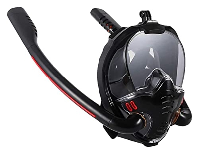 KITZIT Máscaras de Buceo máscaras de Buceo con máscara de Snorkel de Cara Completa. (Color : Black, Size : S/M)