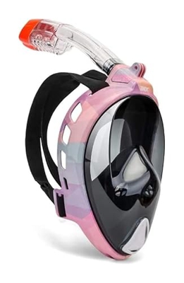 KITZIT Máscaras de Buceo máscara de Snorkel, máscara de Snorkel de Cara Completa 180 ° Seaview Fácil respiración máscaras de Buceo, Set de la Ranura A
