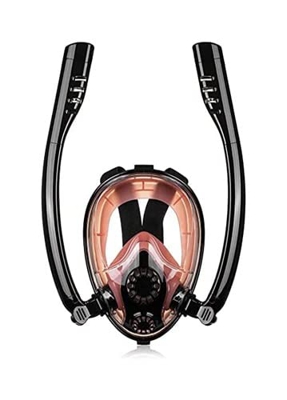 KITZIT Gafas de Buceo máscara de Buceo antifog Doble Tubo de Buceo Scuba máscara de Buceo respiración con Soporte de cámara for bucear (Color : Wooden