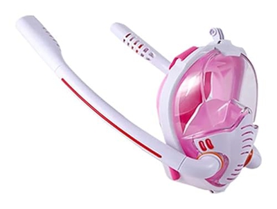 KITZIT Gafas Buceo de la Cara de Cara Completa máscara de Snorkel Segura 180 ° Máscara de Buceo panorámico con Sistema de Doble Tapa Seca (Color : Whi