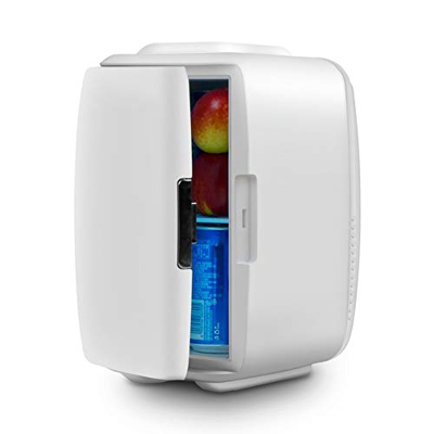 Mini Fridge Heating and Insulation Small Refrigerator Energy Saving Fresh Noise Low Noise Skincare Fridge for Outdoor Car Etc White