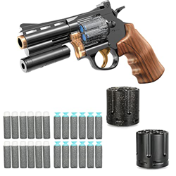 Pistola de Juguete Modelo de Revólver de Bola Suave Pistola de Juguete Pistola de Espuma Blaster Dart Shooting Gun Toy con Cilindro de 24 Dardos para  en oferta