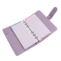 Carpeta de Presupuesto en Efectivo, Carpeta de Presupuesto A6 Portátil 6 Agujeros para la Escuela(Púrpura) en oferta