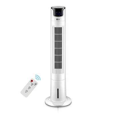 36" Fan with Remote Control - Oscillating Portable Fan Power Supply Full Speed 3 Speed 12 Hour Timer -50W