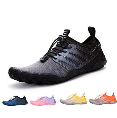 Zapatillas de Trail Ligeras Zapatos Descalzos para Hombre Mujer Respirable Secado Rápido Exterior Interior Gym Asfalto Playa Montaña Negro 41EU