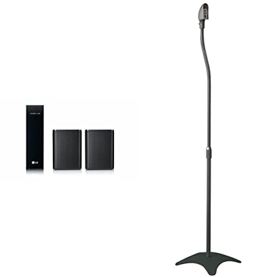LG SPK8 - Kit de 2 Altavoces Traseros inalámbricos para Barras de Sonido con 140W de Potencia y 2.0 Canales, El Sonido Absoluto, Color Negro & My Wall