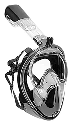 KITZIT Máscaras de Buceo con máscara de Snorkel de Cara Llena 180 ° Panorámico Panorámico Vidrio Templado Impermeable, Top de Agua Seca Sistema de res