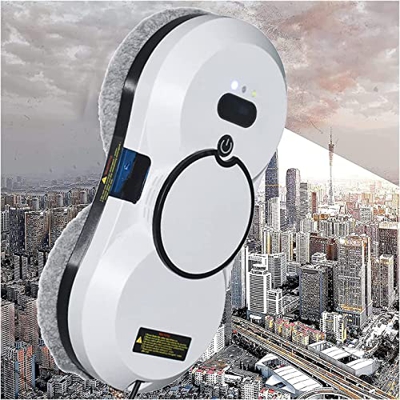USGitke Robot Limpiacristales,limpiacristales Robot Eléctrico con Control Remoto Limpiador De Ventanas,para Lavar Todas Las Superficies Lisas-White