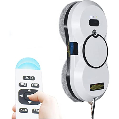 USGitke Robot Limpiacristales,Robot Limpiacristales con Ajuste De Potencia De Succión De 2800 Pa,para Limpieza De Cristale-White