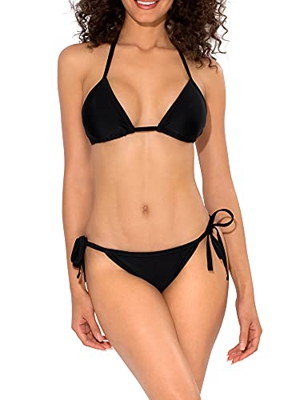 Smart+Sexy Conjunto de Bikini con Cuerdas para Mujer Negro - Medium