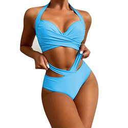 Qiribati Mujeres Bikini Bikini Set Twist Frontal del Triángulo Triangle Triangle Sexy Swimwear en oferta