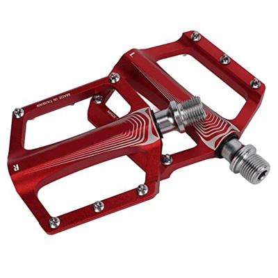 TeamSky Pedales de Bicicleta, Pedal Plano de Bicicleta de rodamiento DU de aleación de Aluminio para Bicicletas de montaña de Carretera(Rojo)