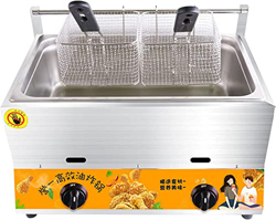 musite Freidora de Gas Comercial de Escritorio, freidora de propano de Papas Fritas de Gran Capacidad de Acero Inoxidable, freidora para Exteriores co en oferta