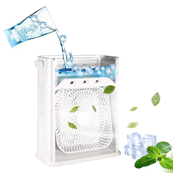 LAOJIA Ventilador de aire acondicionado portátil 3 en 1 multifuncional Ventilador enfriador de agua Humidificador de aire 7 colores Luz nocturna Venti en oferta