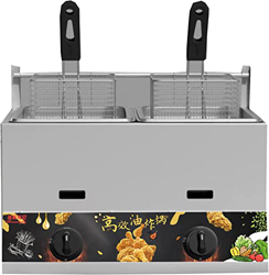 Freidora de Gas Profesional Doble Cilindro Doble Cesta freidora Perilla de Ajuste Potencia de Fuego freidora multifunción Profesional calefacción de G en oferta