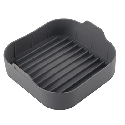 Reemplazo de olla de silicona para freidora de aire, cesta cuadrada de silicona para accesorios de freidora de 10 pulgadas, fácil limpieza de la cesta