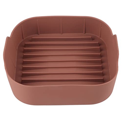 Reemplazo de olla de silicona para freidora de aire, cesta cuadrada de silicona para accesorios de freidora de 10 pulgadas, fácil limpieza de la cesta