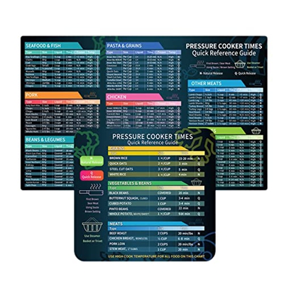 Onlynery Tabla de cocina para freidora de aire caliente magnética - Diagrama de tiempo de olla a presión impermeable, instrucciones rápidas para cocin