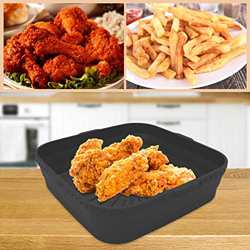Qihuyi Freidora de aire revestida de silicona, 20,3 cm, plegable, rectangular, rectangular, para horno, fácil de limpiar, apta para lavavajillas, horn precio