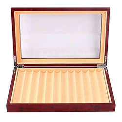Leonnn Caja de presentación de Pluma estilográfica de Madera con 12 Ranuras, Caja de presentación de Pluma estilográfica de Moda con Ventana de Vidrio precio