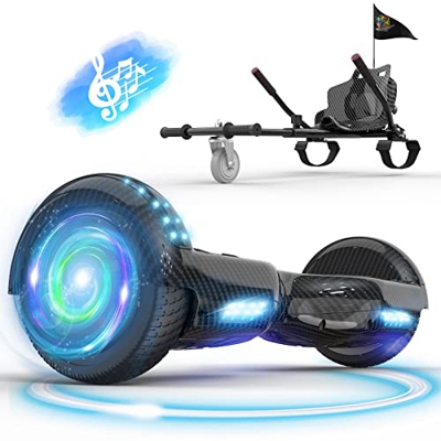 GeekMe Hoverboards,6.7" con Hoverkart,Hoverboards Las Ruedas LED Luces, Hoverboards con Bluetooth Dual Motor