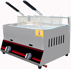 musite Freidora de Gas Industrial Profesional Freidora Comercial con Canasta y Tapa Freidora de Acero Inoxidable para Encimera, para Restaurante y Uso precio
