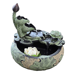 FMOPQ Indoor Fountains Lotus Tabletop Fountain for Tiering Pots Fountain Waterfall Indoor Zen Fountain Tabletop Office Living Room Desktop Fountain Li en oferta