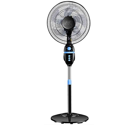 Floor Fan-12 Inch Platform Shaking Head Silent Fan Vertical Bed Fan / 220V-60W Electric Fan Black