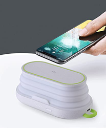 LED Foldable Desk Bedside Table Lamp Camping Night Light with Wireless Charger Dimmable Mobile Phone Holder Adjustable Lighting Modes Touch Control Ey características