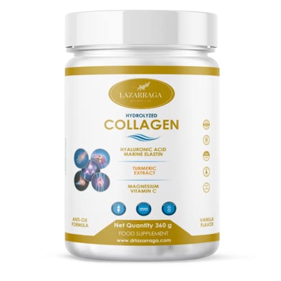 Colágeno Hidrolizado + Cúrcuma + Péptidos de Elastina Marina + Ácido Hialurónico + Vitamina C + Magnesio - Articulaciones y Cartílagos Fuertes, Piel T