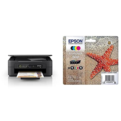 Epson Expression Home XP-2150, Impresora WiFi A4 Multifunción, 3 en 1 Negro & Multipack 4 Colores 603 | Tinta Original | Cartuchos para Impresoras