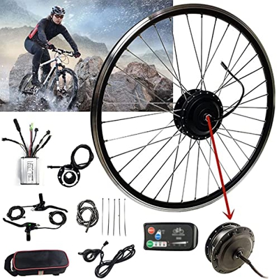 Gvqng Kit de Bicicleta EléCtrica, 24v250w Juego Motor TraccióN Delantera con Controlador, 16/20/24/26/27,5/28/29 Pulgadas/700c Rueda Delantera, Kit Co