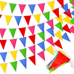 Annhao 50 metros 120 Banderines Triangulares Bunting Banner Banners Multicolores Guirnaldas para Bodas Fiestas de Cumpleaños Jardín Marca Apertura Dec en oferta