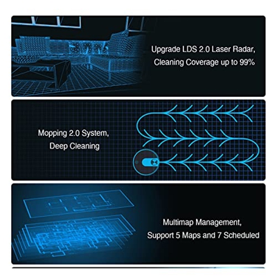 KDDFN Aspiradoras y escobas eléctricas Robot Aspirador trapeador, for Limpieza de Pelo de Mascotas, Pisos Duros y alfombras, Compatible con Varios Idi