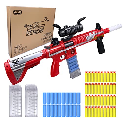 AGM MASTECH AR 416 Pistola lanzadora de proyectil, 40 Dardos Oficiales, Clip de 8 Dardos, 2 revistas, 4 métodos de Montaje, Juego de Juguetes Blaster 