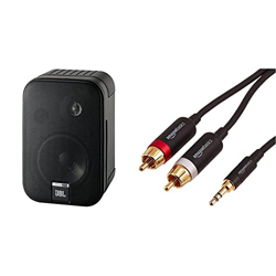 JBL Control One Altavoces Monitor de Audio satélite de 2-vías de Estante (Pareja) robustos, bocina de 100 mm (4%22), Color Cromado Negro + Amazon Basi características