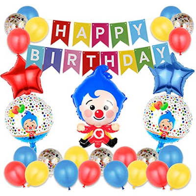QWEPU Globos de Payaso, Globos de Carnaval de Circo Globos Grandes de Happy Birthday de Papel de Aluminio Kit de Guirnalda Arco de Globo de Circo Glob