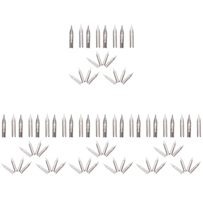 NUOBESTY 80 Piezas Plumín Práctico Manga Estudiantes para Varios Tamaños Fuente de Caligrafía Plateada Suministros Pintura Pluma de Metal Acero Dibujo