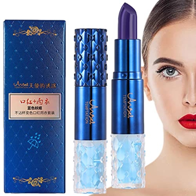 2 Pcs Labial Hidratante Azul,Pintalabios Impermeable Magic Blue Enchantress | Mancha de Labios Antiadherente con Cambio de Temperatura, Barras de Labi