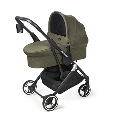 ms Capazo para Silla De Paseo Montecarlo, Carrito, Capota Extensible, Plegado Fácil Y Compacto, Unisex, Verde