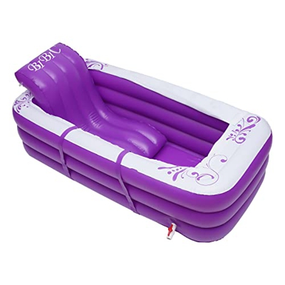 Bañera portátil Adulto Inflatable PVC plegable SPA Bañera Caliente,Niños Inflable Piscina Inflatable Piscina Familia Piscina 165cm (Violeta)