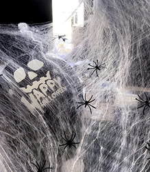 SHIYOUO Telaraña 100 g de algodón blanco con 30 arañas de Halloween, telaraña de araña, decoración de Halloween, decoración para fiestas de Halloween precio